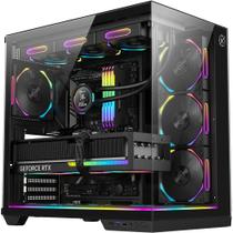 Gabinete Kalkan Skye RGB Preto Aquário ATX USB 3.0 Sem Fans Gabinete Kalkan Skye RGB Preto Aquário ATX USB 3.0 Sem Fans