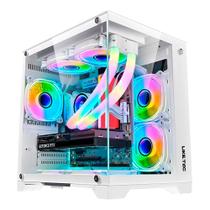 Gabinete liketec gamer mad rock snow 4x fan argb cubodesign m-atx frontal vidro