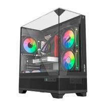 Gabinete Liketec Gamer Mahal, Sky Tower, M-ATX, Lateral, Frontal e Teto em Vidro Temperado, Dark - LC-MT-MAHAL-2093