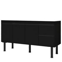 Gabinete Madeira Color 1,44 Metros Preto/Preto - 276 - PRIMATTO