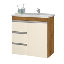 Gabinete Malibu para Banheiro com Pia e 03 Gavetas de parede