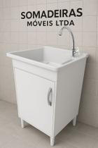 Gabinete Mdf 46cm + Tanque 26l Plástico + Válvula + Torneira + sifão