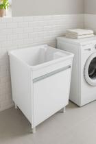 gabinete mdf + tanque 26 l com bancada p/ torneira puxador aluminio