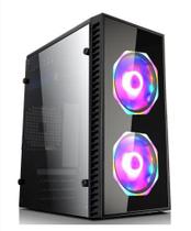 Gabinete Micro Atx Gamer Xway Acrilico 01146 Com Fonte 600w 2 Fan Cooler Led RGB