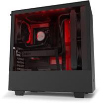 Gabinete Mid Tower Lateral em Vidro Atx e Micro Atx NZXT H510i H510IBR Preto-Vermelho