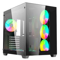 Gabinete mid tower sem fan sem fonte c3tech aquarius mt-g910bk preto
