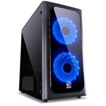 Gabinete MID-TOWER Venus Preto com 2 FANS LED AZUL Lateral em Acrilico - VENPTAZ2FCA - PCYES Gabinete MID-TOWER Venus Preto com 2 FANS LED AZUL Lateral em Acrilico - VENPTAZ2FCA - PCYES