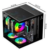 Gabinete Mini Gamer GB1787 Preto 3 Fans Rgb Micro-Atx ITX Gabinete Mini Gamer GB1787 Preto 3 Fans Rgb Micro-Atx ITX