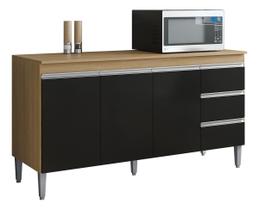 Gabinete Multiuso Gabriela S/tampo 150cm 4portas Amêndoa/pto