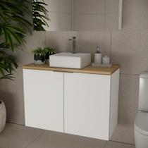 Gabinete nature 90cm estilare gab4032 branco/carvalho