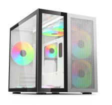 Gabinete Nexusgamer Cobalt wideload aco aluminio vidro micro ATX ITX