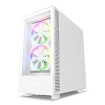 Gabinete NZXT H5 Elite Compact, Mid Tower, RGB, ATX, Lateral e Frontal em Vidro Temperado, 3x Cooler Fan, Branco - CC-H51EW-01