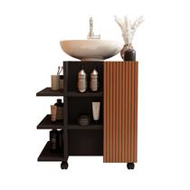 Gabinete Organizador Classic para Banheiro Pia de Coluna com Porta e Nichos - JM3 MÓVEIS Gabinete Organizador Classic para Banheiro Pia de Coluna com Porta e Nichos - JM3 MÓVEIS