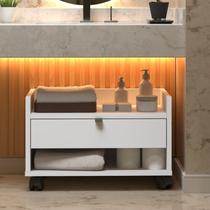 Gabinete Organizador Com Uma Gaveta Pés Em Rodizio Prisma - JM3 Móveis