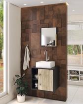 Gabinete P/Banheiro C/cuba Q32 e Espelheira Soft 50cm