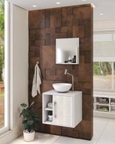 Gabinete P/Banheiro C/cuba R30 e Espelheira Soft 50cm