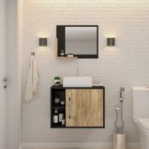 Gabinete P/Banheiro Soft 60 cm C/cuba Q32 e Espelheira