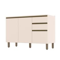 Gabinete p/Pia Cozinha Balcão Connect c/2 Gavetas e 3 Portas 120x51x82cm Off White - Henn
