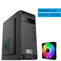 Gabinete Padrão HedMax Office OP-2 ATX Preto Sem Fonte + Cooler Fan RGB - EXBOM
