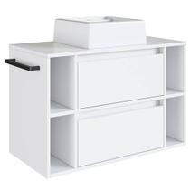 Gabinete Para Banheiro 01 Porta 01 Gaveta 80cm Branco Proddy Gabinete Para Banheiro 01 Porta 01 Gaveta 80cm Branco Proddy