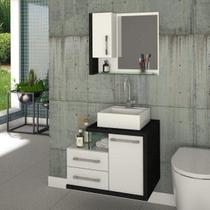 Gabinete para Banheiro 1 Porta 2 Gavetas com Cuba Q35 e Espelheira Legno 650W Espresso Móveis