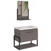 Gabinete para Banheiro 1 Porta Basculante com Espelheira MDF Ipanema MGM