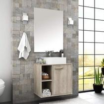 Gabinete para Banheiro 1 Porta com Espelho e Cuba Anne