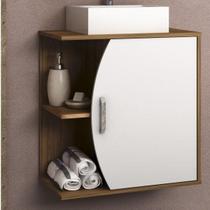 Gabinete para Banheiro 1 Porta sem Cuba 60cm Duna Branco/Nogal