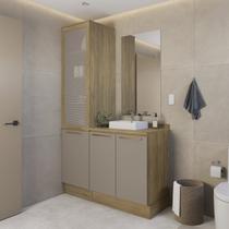 Gabinete para Banheiro 2 Peças 3 Portas com Tampo Botanic