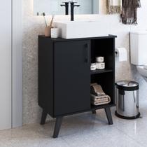 Gabinete para Banheiro 60cm com 1 Porta e 2 Prateleiras Ba305 sem Cuba