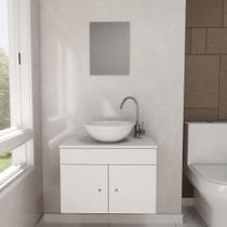 Gabinete para Banheiro 60cm de Madeira com Cuba Suspenso para Lavabo