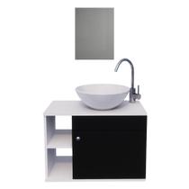 Gabinete para Banheiro 60cm Lavabo Armário com Nicho Suspenso Madeira