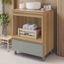 Gabinete para Banheiro 70cm 1 Gaveta com Caixa Organizadora Rainha Gabinete para Banheiro 70cm 1 Gaveta com Caixa Organizadora Rainha