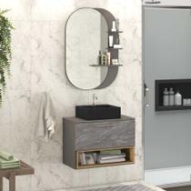 Gabinete para banheiro 78cm com cuba 01 gaveta e espelheira 512020.060746 Móveis Bosi