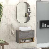Gabinete para banheiro 78cm com cuba 01 gaveta e espelheira 512021.060746 Móveis Bosi