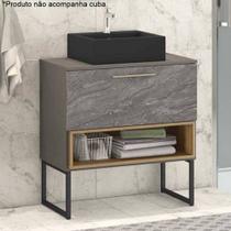 Gabinete para banheiro 78cm com pés 01 gaveta sem cuba 012015.060746 Móveis Bosi