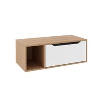 Gabinete para Banheiro 80cm 1 Porta Tecno Mobili BN3644 Marrom Branco