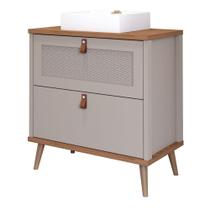 Gabinete Para Banheiro 80Cm 100% Mdf 1 Gaveta 1 Porta Basculante Veneto Mgm Móveis Cappuccino/Freijo Gabinete Para Banheiro 80Cm 100% Mdf 1 Gaveta 1 Porta Basculante Veneto Mgm Móveis Cappuccino/Freijo
