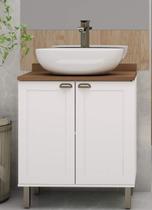 Gabinete para Banheiro 80cm 2 portas com Tampo e Pés 33 Acquaflex Genialflex