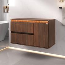 Gabinete Para Banheiro Adelaide 90cm suspenso LED - Fabribam