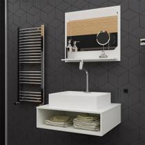 Gabinete Para Banheiro C/Cuba + Espelho Ful Ed.50 Branco S/C