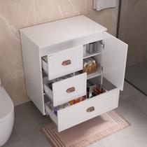 Gabinete para Banheiro Catarina 70 com Pés Branco Fabribam Branco Gabinete para Banheiro Catarina 70 com Pés Branco Fabribam Branco