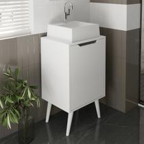 Gabinete para Banheiro com 1 Porta para cuba 45x80cm Pés Palito Branco