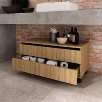 Gabinete para Banheiro com 2 Gavetas - Amêndoa Gabinete para Banheiro com 2 Gavetas - Amêndoa