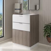 Gabinete para Banheiro com Base Blu 60cm sem Lavatório Marrom/Grigio Gabinete para Banheiro com Base Blu 60cm sem Lavatório Marrom/Grigio