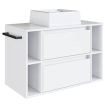 Gabinete Para Banheiro Com Cuba 01 Porta 80cm PRODDY Gabinete Para Banheiro Com Cuba 01 Porta 80cm PRODDY