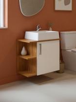 Gabinete para Banheiro com Cuba 50cm Mdf Freijo Moscou - On Móveis