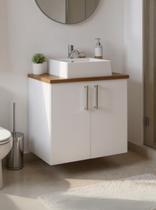 Gabinete para Banheiro com Cuba 60cm Mdf Freijo Paris - On Móveis