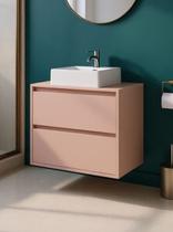 Gabinete para Banheiro com Cuba 60cm Mdf Rosa Dubai - On Móveis