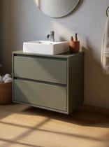 Gabinete para Banheiro com Cuba 60cm Mdf Verde Dubai - On Móveis